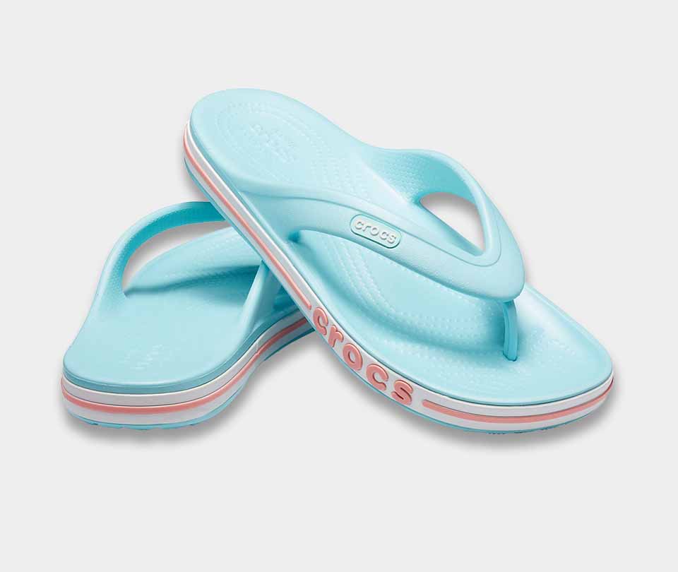 crocs bayaband flip ice blue melon 2