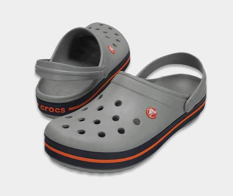 crocs crocband light grey navy 5 1