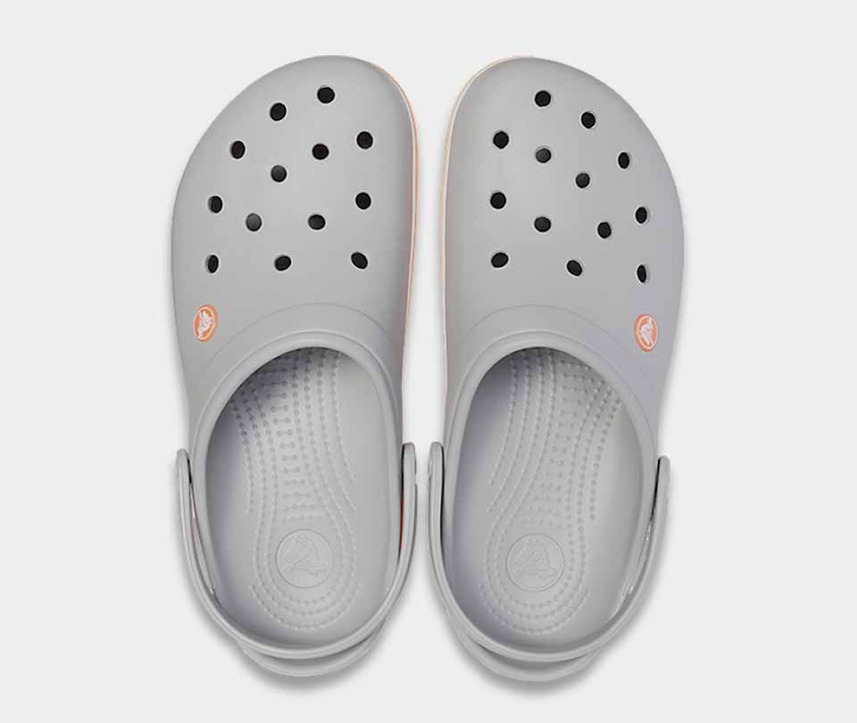 crocband clog light grey bright coral 4