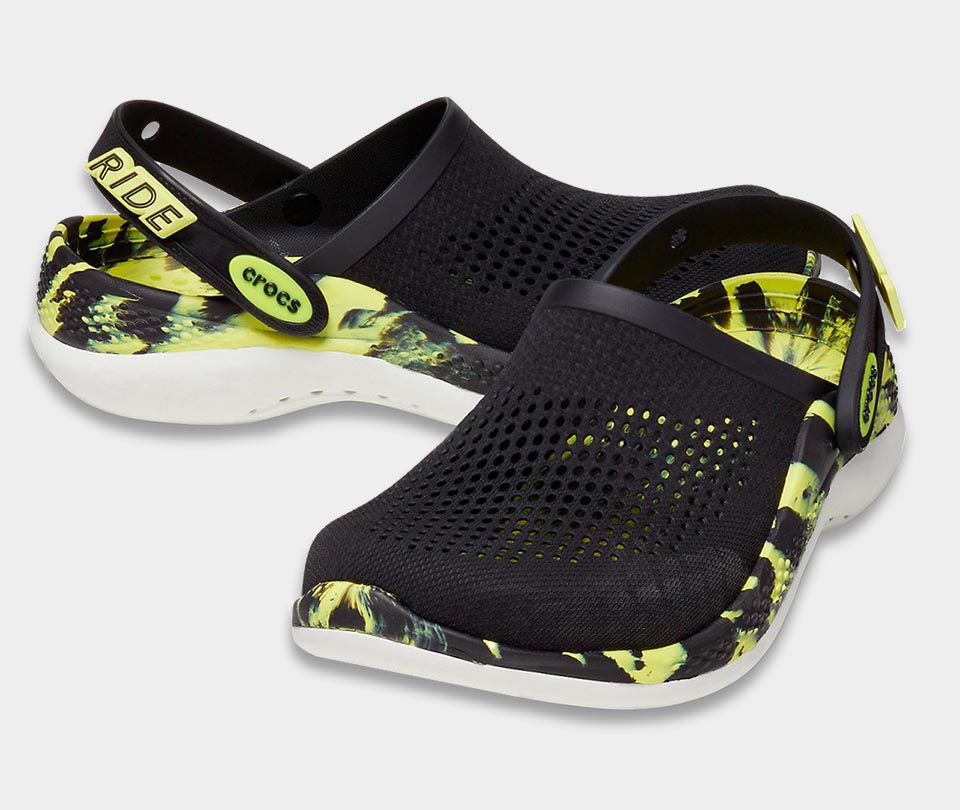 crocs literide 360 clog blackcitrus marbled 206708 1