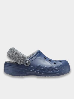 crocs baya lined fuzz strap clog navy cover