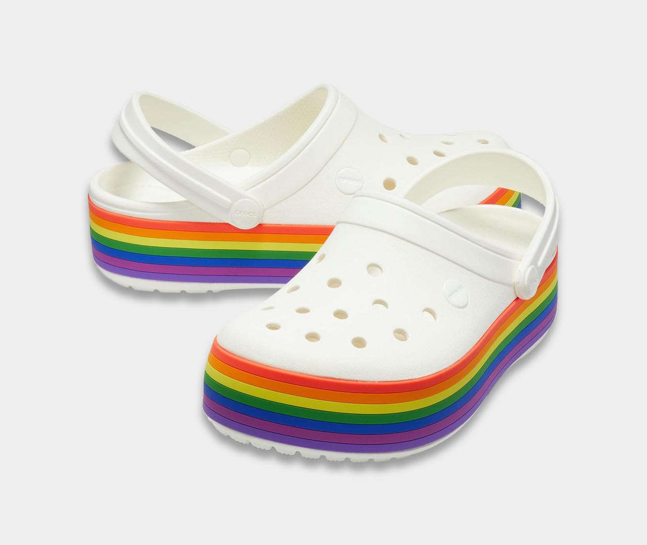 crocs crocband platform rainbow 3